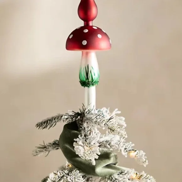 Anthropologie Glass Tree Topper Mushroom New In Box New With Tag - Picture 2 of 7